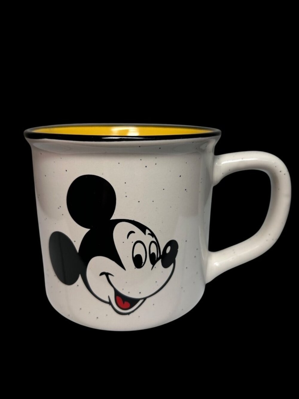 Disney Zak! Designs Mickey Mouse Speckled Ceramic Mug Yellow Interior 13+ oz